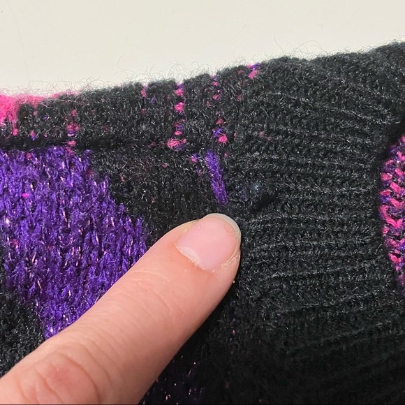 Vintage 80s Donagain Metallic Pink Purple Sweater - Picture 7 of 8